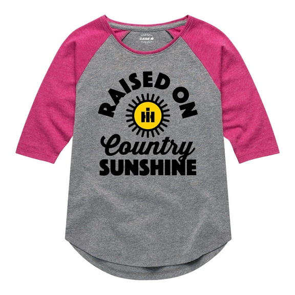 International Harvester - Raised On Country Sunshine - Youth Girls Raglan Graphic T-Shirt