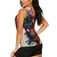 thumbnail image 3 of Fotbe Abstract Colorful Skull Art Blusas Sin Mangas para Mujer – Estilo Casual, Corte Suelto, Slim-Fit, Cuello Redondo Deportivo, Tops de Verano para Gimnasio y Yoga-Large, 3 of 7