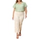 thumbnail image 1 of GRACE & GRANDEUR Blusas de Verano de Talla Grande para Mujeres, Conjunto de Pascua, Hombros Fruncidos, Textura Jacquard, Manga con Volantes, Cuello en V, Casual, Talla 2X Verde Claro, 1 of 6