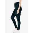 thumbnail image 3 of Woman Within Plus Size Petite Stretch-Cotton Knit Pull-On Printed Leggings, 3 of 4