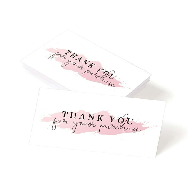 LNGOOR 50pcs Thank You Card Exquisite Card For Business Baby Shower Wedding Small Business Graduation Bridal Shower
