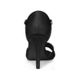 thumbnail image 2 of BLISSFUL STEP Women's Rhines Ankle Strap Open Toe Stiletto Heels Sandals Black 9, 2 of 7