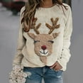 thumbnail image 2 of Meichang Christmas Sweatshirt for Women Funny Christmas Reindeer Graphic Sweatshirts Xmas Long Sleeve Raglan Tops Holiday Party Pullover Sweatshirt, 2 of 8