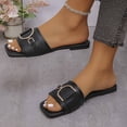 thumbnail image 4 of DIVVce Rhinestone Buckle Slide Mules For Women Square Toe Comfort Slip On Casual Dress Footwear, 4 of 8