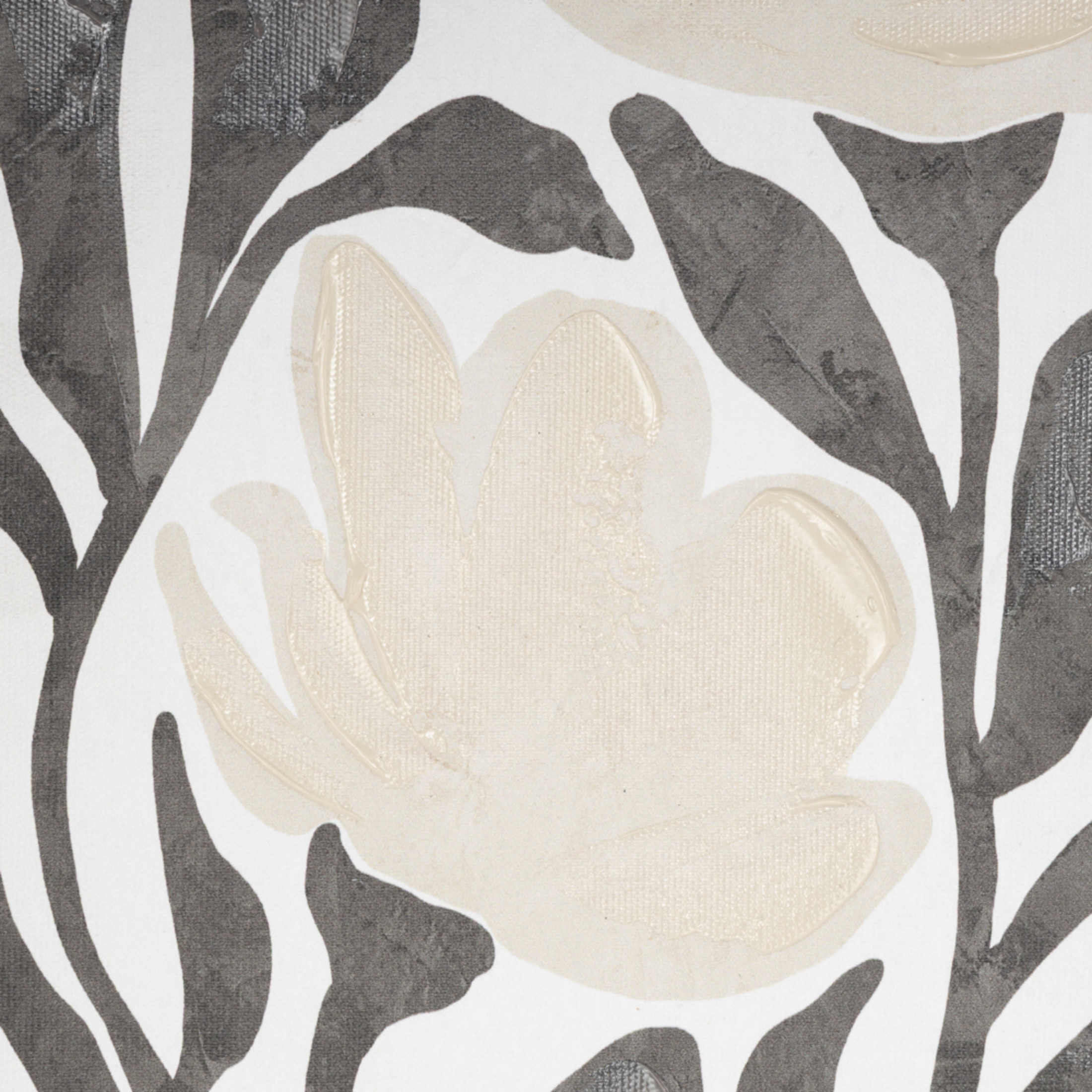 14" x 11" Floral Framed Wall Art with Black Stems and Leaves, by DecMode