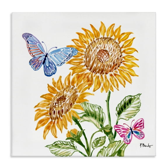 Stupell Industries Brushstroke Sunflowers & Butterflies Canvas Wall Art, design by Paul Brent, 36 x 36