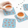 thumbnail image 3 of KLL Drink Coasters Set Square of 4,PU Leather Absorbent Coasters Set Decorative Coffee Cup Coasters Housewarming Gift for Home Decor-I Am A Fan Popcorn, 3 of 5