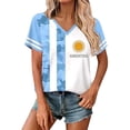 thumbnail image 2 of Womens Soccer Shirt Argentina Raglan Tops Short Sleeve Graphic Tee Athletic Crew Neck T Shirt for Sports Fan Casual Tops Tee L, 2 of 4