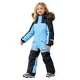 thumbnail image 3 of yocbz Baby Snow Romper Toddler Snow Suits Boys Girls Hooded Jacket & Ski Bib Pants Set Baby Snowsuit Coat Infant Winter Jumpsuit Sky Blue,Size for 5-6 Years, 3 of 7