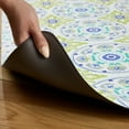 thumbnail image 3 of FIESTA Postiano Tiles Geo Textured Anti-Fatigue Comfort Kitchen Runner Mat, Non-Slip Floor Mat, Padded Standing Desk Mat, Blue/Green/White, 20"x55", 3 of 6
