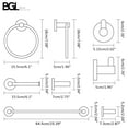 thumbnail image 5 of BGL Bathroom Hardware Set Matte Black 4-Pieces Bathroom Towel Rack 24 Inches Adjustable Bathroom Accessories Set, 5 of 7