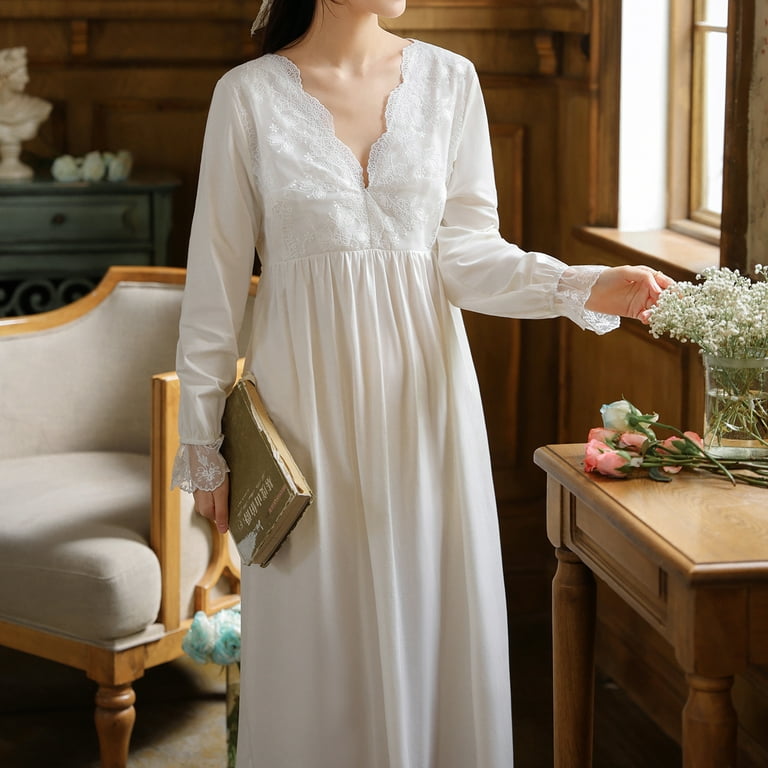 Vintage Style White Cotton Nightgown – The PJ's Company
