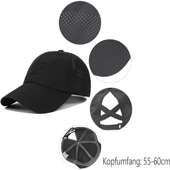 Womens Ponytail Baseball Cap Sun Protection Messy High Bun Baseball Hat Fashion Adjustable Caps
