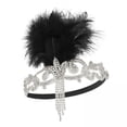 thumbnail image 1 of 3x Diadema Estilo Flapper, Tocado Retro De Plumas Para Actuación En El Escenario, Carnaval, Baile De Graduación, Color Negro, 1 of 8