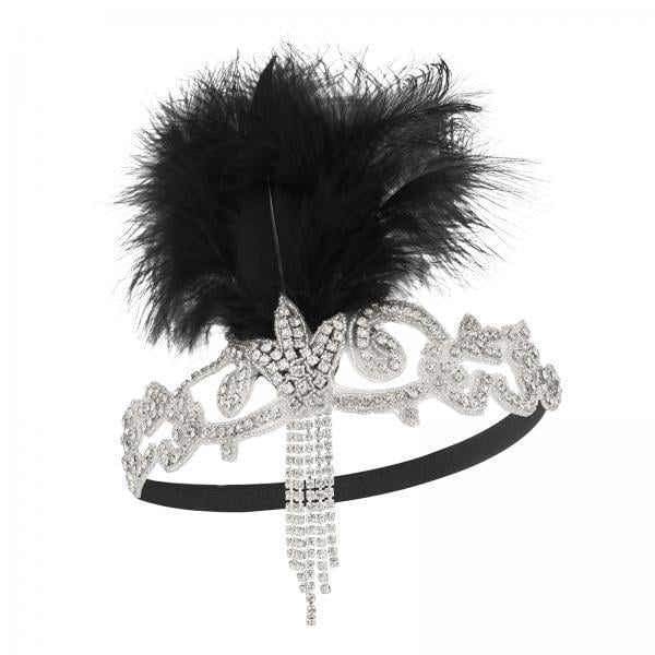 3x Diadema Estilo Flapper, Tocado Retro De Plumas Para Actuación En El Escenario, Carnaval, Baile De Graduación, Color Negro