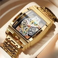 thumbnail image 2 of Reloj de Cuarzo Esqueleto Cuadrado para Hombre, Caja de 56 Mm, Luminoso, Impermeable 30 M, Reloj de Pulsera de Negocios, 2 of 7
