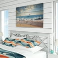 thumbnail image 4 of Designart "Vibrant Waves In Blue And Orange" Coastal Bedding Covert Set - Nautical & Coastal Bed Set With 2 Shams, 4 of 5