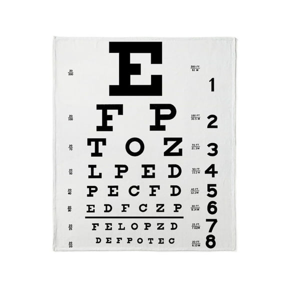 CafePress - Eye Chart Gift Throw Blanket - Soft Fleece Throw Blanket, 50"x60" for All Ages