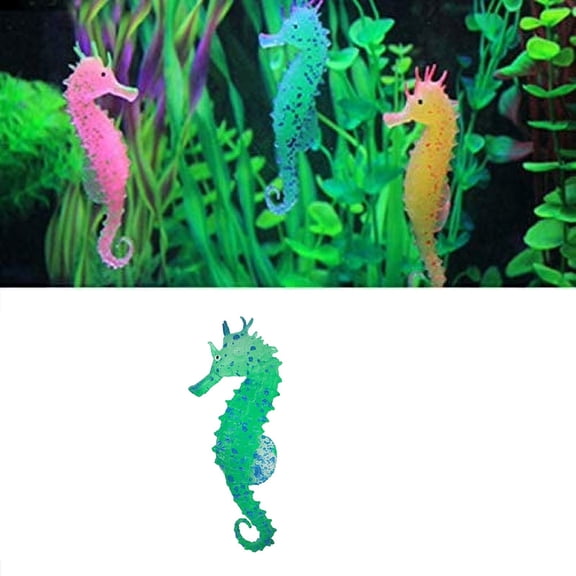 IUAMXWU Multi-Color Luminous Fluorescent Silicone Seahorse Ornament, Lifelike Artificial Marine Fish Tank Decor, Flexible Glowing Underwater Scene Accessory For Household Aquarium Landscape Layout
