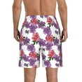 thumbnail image 3 of Kdxio Peonies Pattern Mens Casual Shorts - Drawstring Summer Beach Sports Shorts for Men, 3 of 9