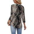 thumbnail image 6 of WIHOLL 3/4 Length Sleeve Crew Neck Button Fashion Clothing Dressy Casual Business Work Tops Summer Fall Outfits, 6 of 11