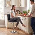 thumbnail image 5 of CONCETTA Bar Stools Set of 2, Adjustable Swivel PU Leather Counter Seats with Back, Black, 5 of 8