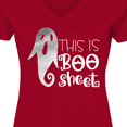 thumbnail image 3 of Inktastic This is Boo Sheet Funny Halloween Ghost Women's V-Neck T-Shirt, 3 of 4