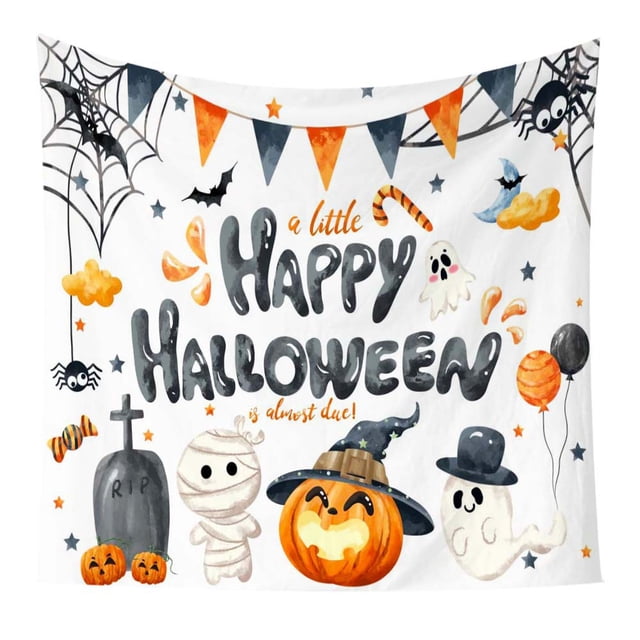 Tapestry Happy Halloween para pared, 150 x 130 cm, microtela de fibra