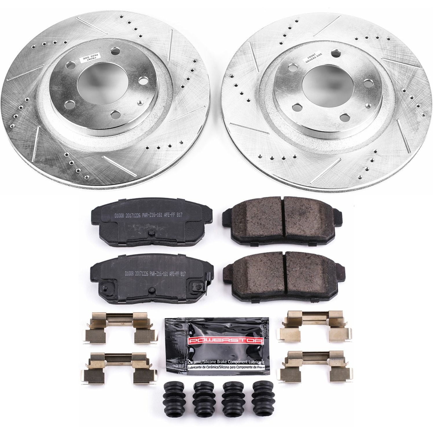 PowerStop Rear Z23 Evolution Sport Carbon-Fiber Ceramic Brake Pad and Drilled & Slotted Rotor Kit Fits: MAZDA Select Models K3146
