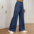 thumbnail image 4 of Jeans for Women 2025 Y2K High Elastic Waist Wide Leg Stretchy Baggy Bootcut Denim Jean Pants Womens Jeans Trousers, 4 of 6