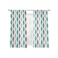 thumbnail image 7 of Cyan Turquoise Grey Sheer Curtains 72 inches Long 2 Panels Set Medieval Print Waves Geometric Tiers Sheers Rod Pocket Small Window Short Curtains for Kitchen Cafe, Each 52" W x 72" L, 7 of 7
