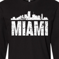 thumbnail image 4 of Inktastic Miami Skyline Grunge Long Sleeve T-Shirt, 4 of 5