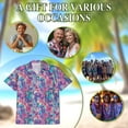 thumbnail image 4 of Neon Flower Hawaiian Shirt for Men, Flower Lovers Gifts, Button Down Summer Beach Short Sleeve, Sizes S-5XL, 4 of 4