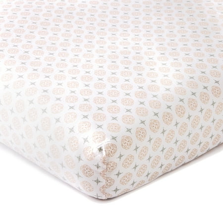 UPC: 0190945047892 | Levtex Baby – Skylar Crib Fitted Sheet – Fits Standard Crib and Toddler Mattress – Coin Medallion – Blush – Nursery Accessories – 100% Cotton