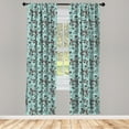 thumbnail image 4 of Ambesonne Floral Window Curtains, Nature Birds, Each 28" W x 84" L, Pale Blue Brown, 4 of 4