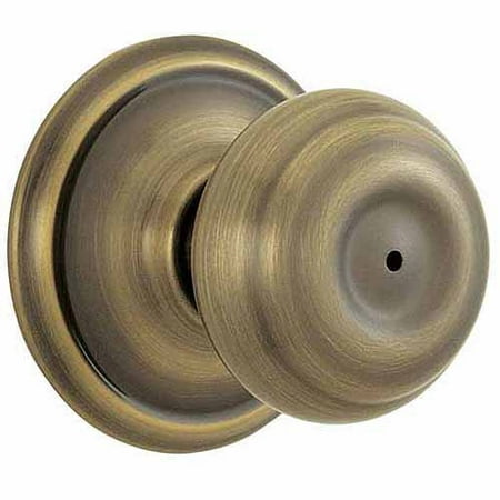 Schlage F40VGEO609 Antique Brass Georgian Knob Privacy Set