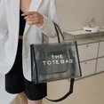 thumbnail image 2 of Tote para damas, Tote de plástico, Tote de viaje, Bolso de hombro para damas, Bolso bandolera, Tote de playa, (L)13.8" x (W)5.5" x (H)9.8" negro, 2 of 5