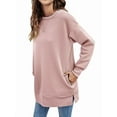 thumbnail image 3 of Women Sweatshirts Trendy Fleece Crewneck Sweatshirt Casual Loose Pullover Tops Comfy Fall Outfits Pink S, 3 of 9