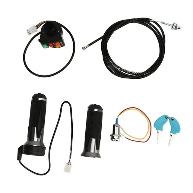 Kit de freno de tambor y empuñadura de acelerador de bicicleta antideslizante con llave de encendido para scooters y motores eléctricos Mejore su conducción