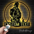 thumbnail image 2 of Handmadetneonsign Custom Fire Fighter Metal Wall Art LED Light - Personalized Fireman Name Sign Decor, 2 of 5