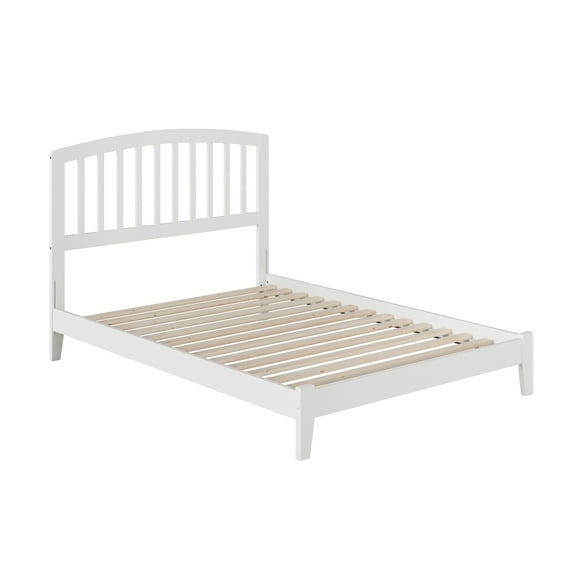 Full Size Platform Bed - Low Profile Hardwood Frame with Arched Headboard
