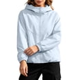 thumbnail image 3 of CFLVAEK Plus Size Rain Jacket for Women Lightweight Waterproof Hooded Windbreaker Spring Fall Hiking Outdoor Raincoat with Hood Light Blue L, 3 of 10