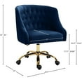 thumbnail image 6 of Pemberly Row Velvet Swivel Adjustable Office Chair in Soft Navy/Rich Gold, 6 of 6