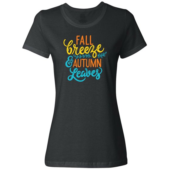 Inktastic Thanksgiving Fall Breeze and Autumn Leaves Women's T-Shirt