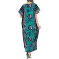 thumbnail image 3 of HAPPY BAY Women's Summer Loose Caftan Maxi Night Evening Gown Loungewear Dashiki Dresses for Women 3X-4X Green, Circle, 3 of 3