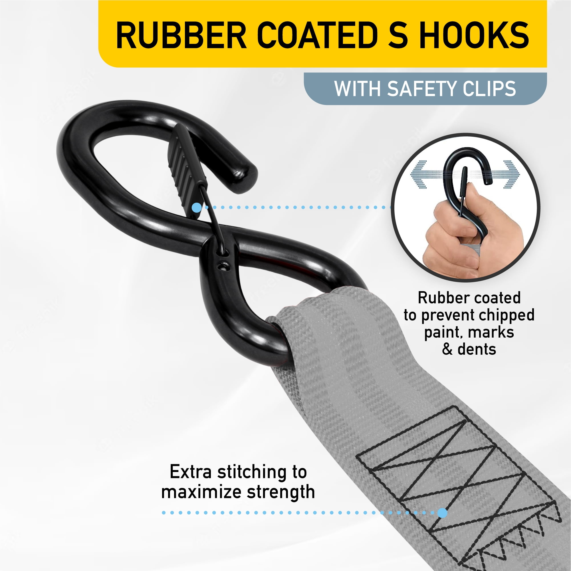 AUGO Retractable Ratchet Straps | 2 Heavy Duty Ratchet Straps Self Retractable Tie Down Straps with Soft Loops & Storage Bag for Motorcycle, Truck, Trailer, Cargo Van |3000 Lb Break Strength 2” x 10’