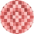 thumbnail image 1 of Ahgly Company Indoor Round Checkered Red Modern Area Rugs, 3' Round, 1 of 4