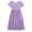Purple, variant on Fshinging 2025 New Girls Dresses Summer Casual Stripe Print Short Sleeve Maxi Long Gifts Dress Size 4-5 Years