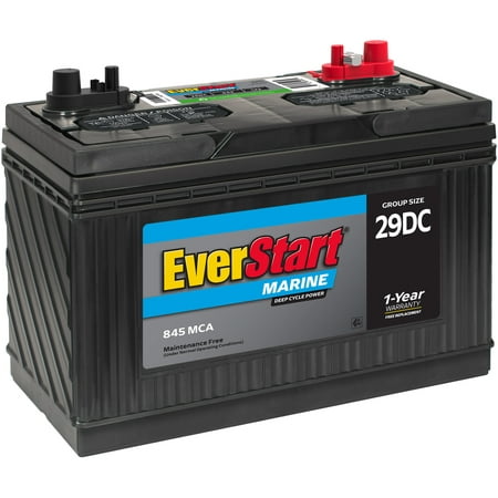 EverStart Lead Acid Marine & RV Deep Cycle Battery, Group Size 29DC (12V/845 MCA)