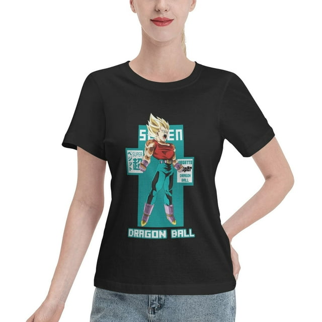 T-Shirt Basique à Manches Courtes pour Femmes Super Saiyan
